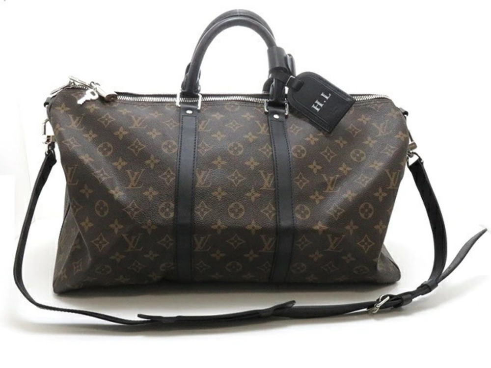 LOUIS VUITTON Keepall Bandouliere Boston Bag Monogram Macassar Brown